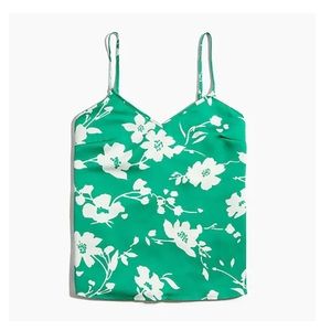 NWOT J.crew green floral tank top